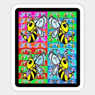 Bass,guitar,pop,art,bee,bees,rocker by LowEndGraphics Sticker